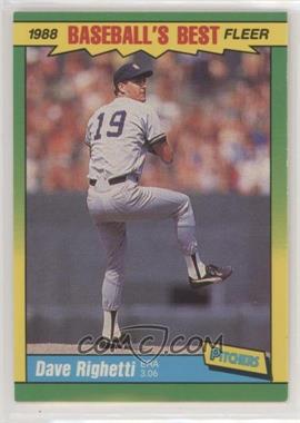 1988 Fleer Baseball's Best Sluggers vs. Pitchers - Box Set [Base] #33 - Dave Righetti
