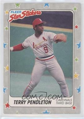 1988 Fleer Star Stickers - [Base] #119 - Terry Pendleton