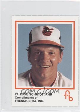 1988 French/Bray Baltimore Orioles - [Base] #24 - Dave Schmidt