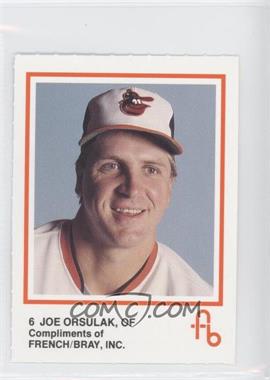 1988 French/Bray Baltimore Orioles - [Base] #6 - Joe Orsulak