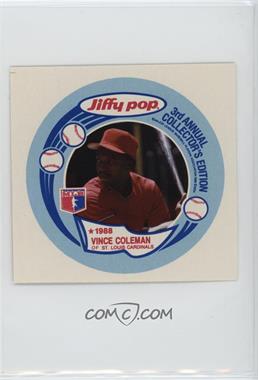 1988 Jiffy Pop Collector's Edition Discs - [Base] #7 - Vince Coleman