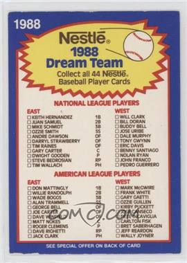 1988 Nestle - [Base] #_CHEC - Checklist [EX to NM]