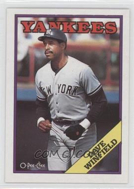 1988 O-Pee-Chee - [Base] - Blank Back #89 - Dave Winfield