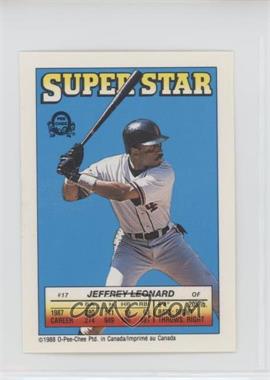 1988 O-Pee-Chee Super Star Sticker Backs - [Base] #17.54 - Jeffrey Leonard (Todd Worrell 54, Alfredo Griffin 169)