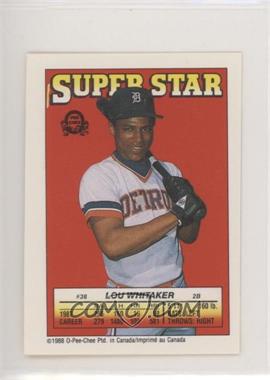 1988 O-Pee-Chee Super Star Sticker Backs - [Base] #38.149 - Lou Whitaker (Mike Schmidt 149)