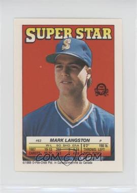 1988 O-Pee-Chee Super Star Sticker Backs - [Base] #63.86 - Mark Langston (Jeffrey Leonard 86)