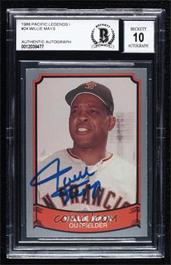 1988 Pacific Baseball Legends - [Base] #24 - Willie Mays [BAS BGS Authentic]