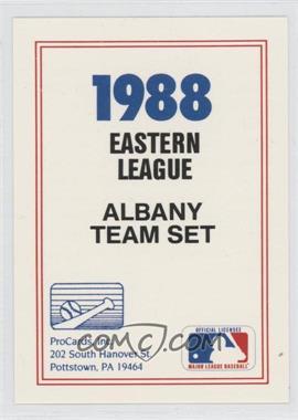1988 ProCards Minor League - [Base] #_ACYA - Team Checklist - Albany Yankees