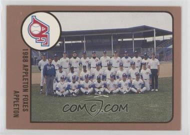1988 ProCards Minor League - [Base] #165 - Appleton Foxes Team