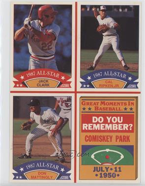 1988 Score - Wax Box Bottom Full Panel #CRMCP - Jack Clark, Cal Ripken Jr., Don Mattingly, Comiskey Park