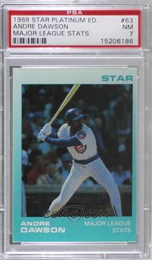 1988 Star Platinum - [Base] #63 - Andre Dawson Major League Stats [PSA 7 NM]
