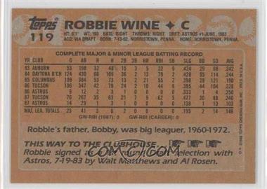 1988 Topps - [Base] - Blank Front #119 - Robbie Wine