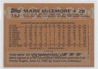 1988 Topps - [Base] - Blank Front #162 - Mark McLemore