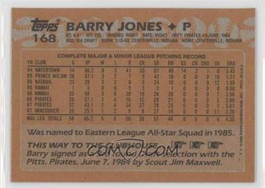 1988 Topps - [Base] - Blank Front #168 - Barry Jones