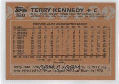 1988 Topps - [Base] - Blank Front #180 - Terry Kennedy