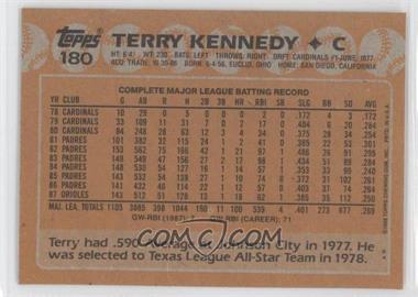 1988 Topps - [Base] - Blank Front #180 - Terry Kennedy