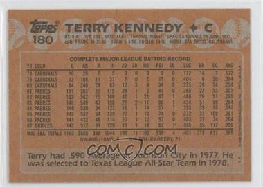 1988 Topps - [Base] - Blank Front #180 - Terry Kennedy