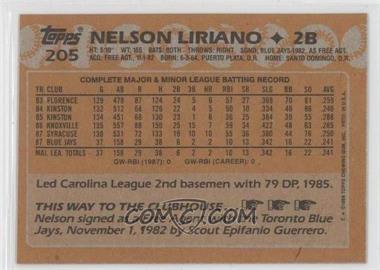 1988 Topps - [Base] - Blank Front #205 - Nelson Liriano