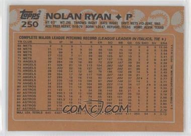 1988 Topps - [Base] - Blank Front #250 - Nolan Ryan