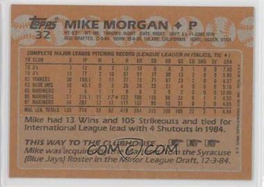 1988 Topps - [Base] - Blank Front #32 - Mike Morgan