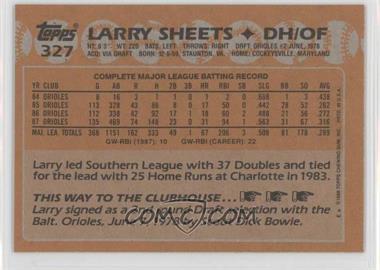 1988 Topps - [Base] - Blank Front #327 - Larry Sheets