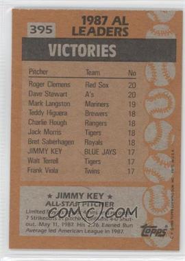 1988 Topps - [Base] - Blank Front #395 - All Star - Jimmy Key
