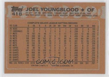 1988 Topps - [Base] - Blank Front #418 - Joel Youngblood