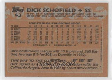 1988 Topps - [Base] - Blank Front #43 - Dick Schofield