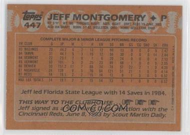 1988 Topps - [Base] - Blank Front #447 - Jeff Montgomery