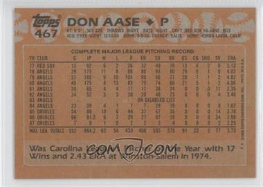 1988 Topps - [Base] - Blank Front #467 - Don Aase