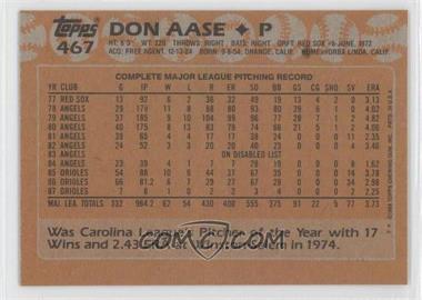 1988 Topps - [Base] - Blank Front #467 - Don Aase