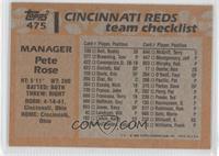 Team Checklist - Pete Rose