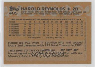 1988 Topps - [Base] - Blank Front #485 - Harold Reynolds