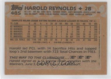 1988 Topps - [Base] - Blank Front #485 - Harold Reynolds