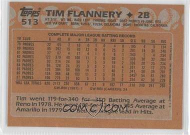 1988 Topps - [Base] - Blank Front #513 - Tim Flannery