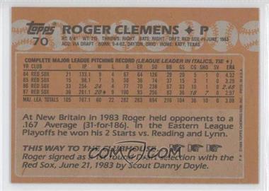 1988 Topps - [Base] - Blank Front #70 - Roger Clemens