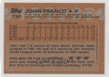 1988 Topps - [Base] - Blank Front #730 - John Franco