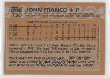 1988 Topps - [Base] - Blank Front #730 - John Franco