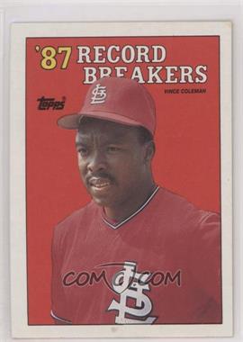 1988 Topps - [Base] #1 - Record Breakers - Vince Coleman