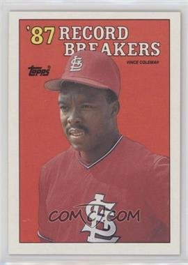 1988 Topps - [Base] #1 - Record Breakers - Vince Coleman