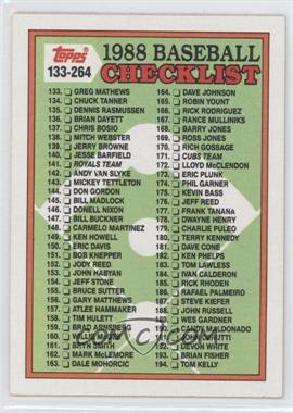 1988 Topps - [Base] #253 - Checklist - Cards 133-264