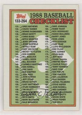 1988 Topps - [Base] #253 - Checklist - Cards 133-264