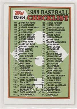 1988 Topps - [Base] #253 - Checklist - Cards 133-264