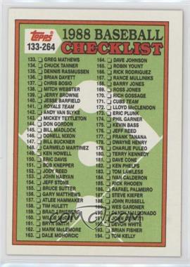 1988 Topps - [Base] #253 - Checklist - Cards 133-264