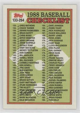 1988 Topps - [Base] #253 - Checklist - Cards 133-264