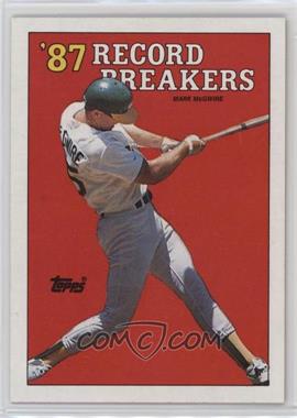 1988 Topps - [Base] #3.1 - Record Breakers - Mark McGwire