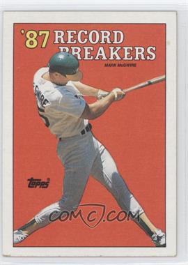 1988 Topps - [Base] #3.1 - Record Breakers - Mark McGwire