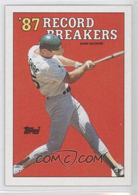 1988 Topps - [Base] #3.2 - Record Breakers - Mark McGwire (Area of white behind left heel)