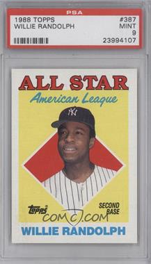 1988 Topps - [Base] #387 - All Star - Willie Randolph [PSA 9 MINT]