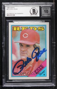 1988 Topps - [Base] #475 - Team Checklist - Pete Rose [BAS BGS Authentic]
